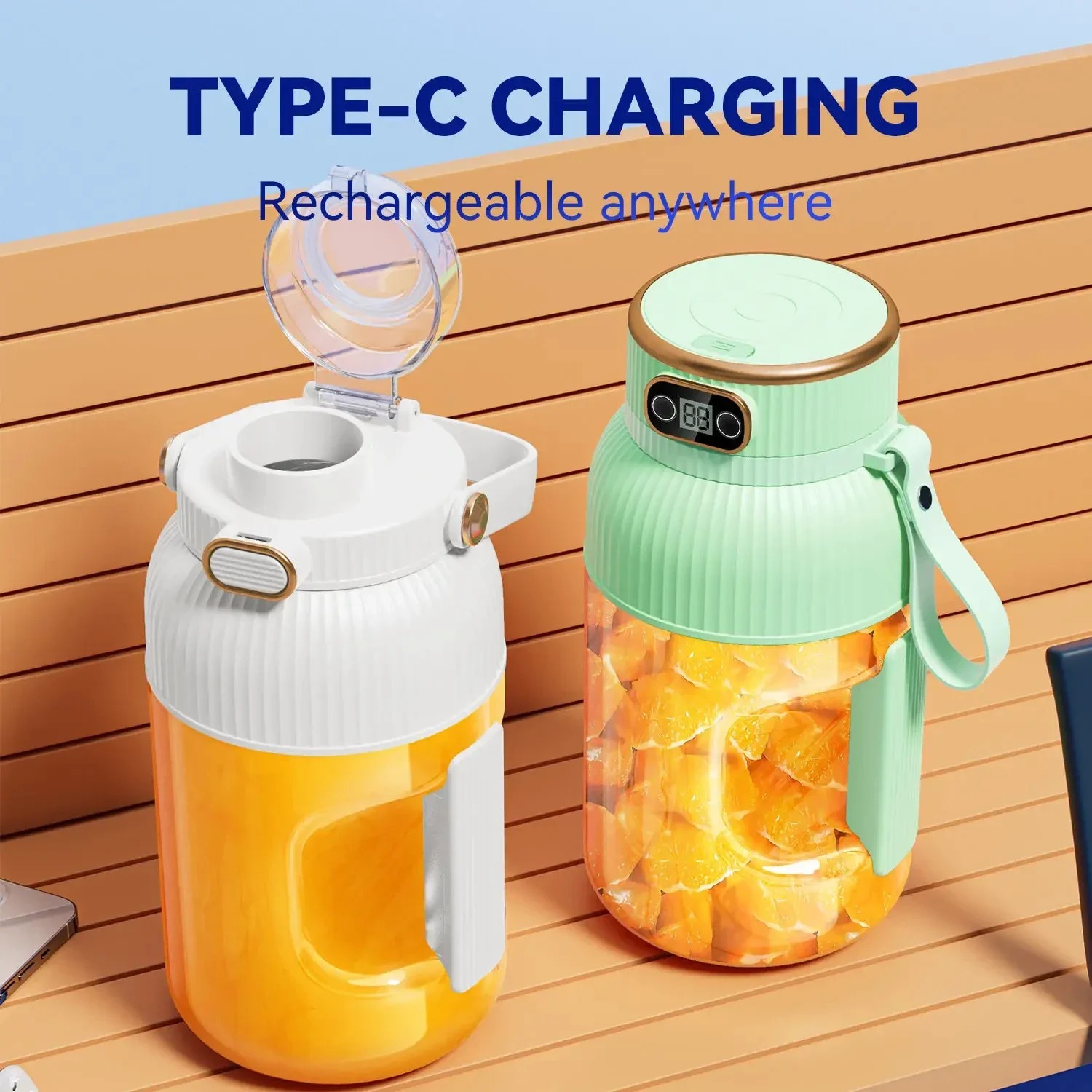 🎁NEW YEAR HOT SALE 50% OFF🍊Multifunctional Portable Juicer Cup With Digital Display
