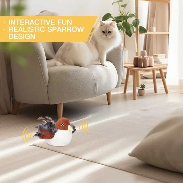 Interactive Chirping Bird Cat Toy 🐧