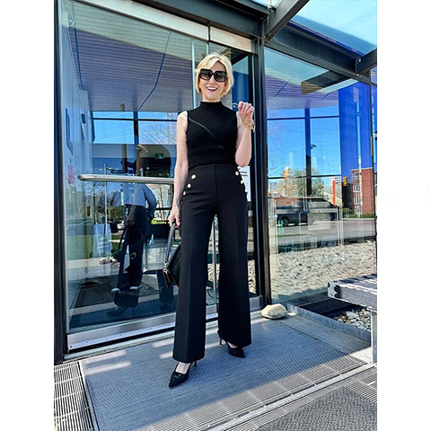 👖Tummy Control Button Wide Leg Pant