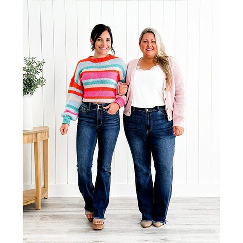 💖Hot Sale 60%💖Slay Girl By - Vintage Frayed Hem Bootcut Jeans