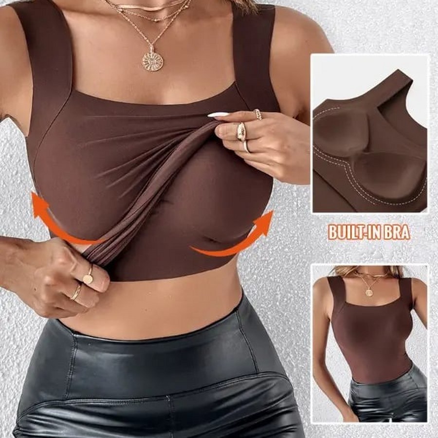 U Neck Shapewear Built-in Bra Tank ~ Flattering support with a seamless fit.