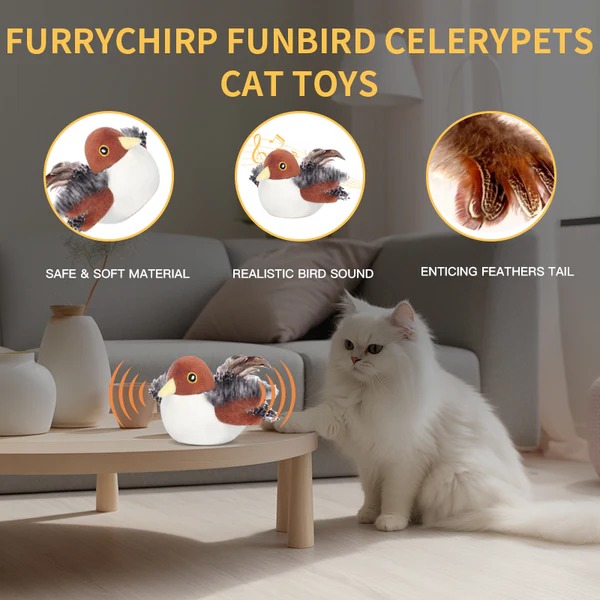 Interactive Chirping Bird Cat Toy 🐧