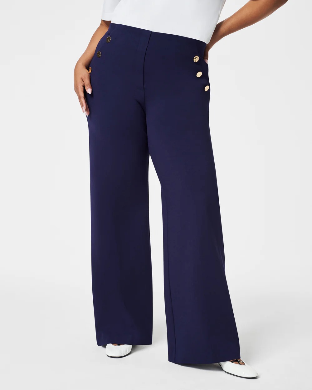 👖Tummy Control Button Wide Leg Pant
