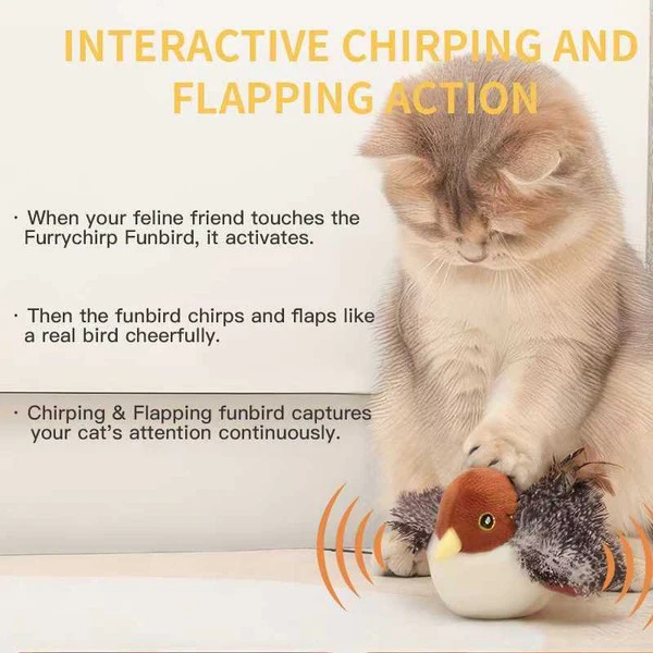 Interactive Chirping Bird Cat Toy 🐧