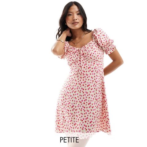 Miss Selfridge Petite Tie Front Mini Tea Dress