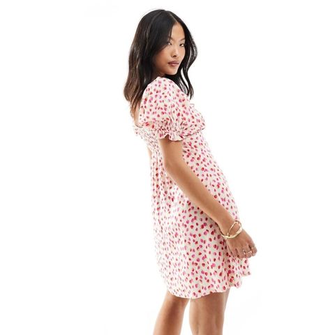 Miss Selfridge Petite Tie Front Mini Tea Dress