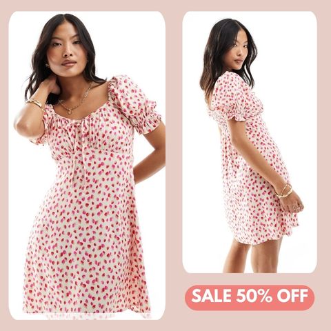 Miss Selfridge Petite Tie Front Mini Tea Dress