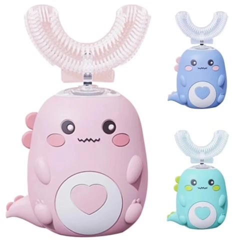 Smart 360° U-Shaped Electric Toothbrush for Kids with Silicone