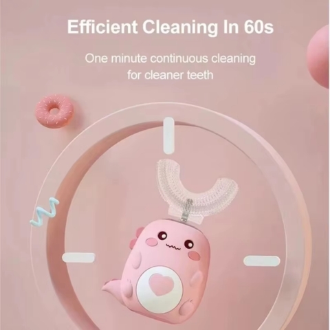 Smart 360° U-Shaped Electric Toothbrush for Kids with Silicone