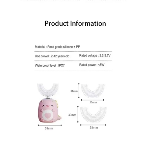 Smart 360° U-Shaped Electric Toothbrush for Kids with Silicone