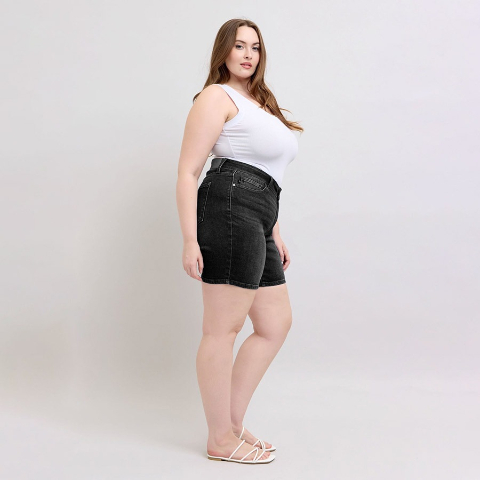 High Waist V Front Bermuda Shorts