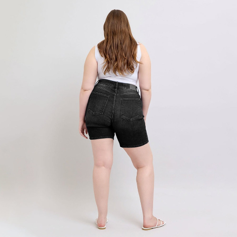 High Waist V Front Bermuda Shorts