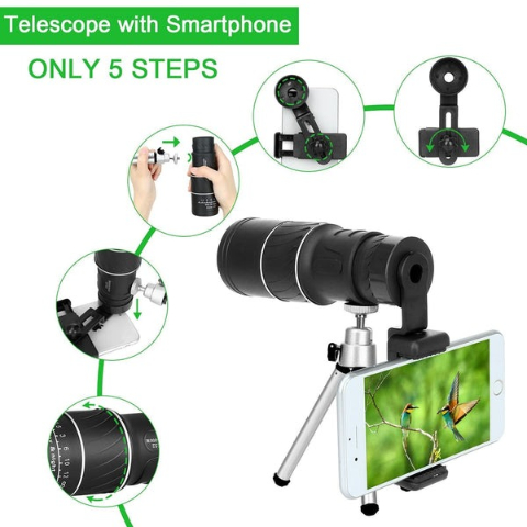 🔭 16X52 Professional High-Power 🔍 High-Definition Low-Light Night Vision Monocular Telescope🌙