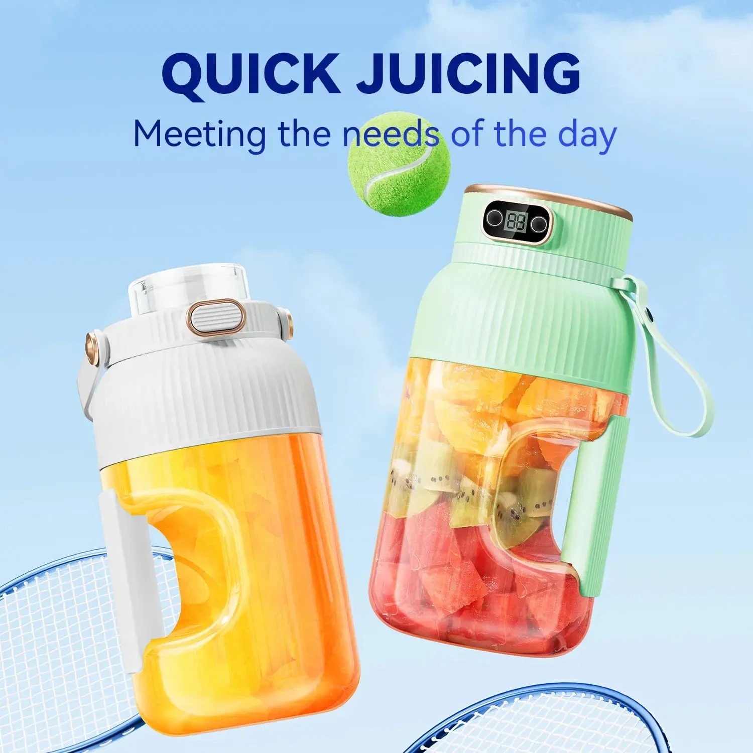 🎁NEW YEAR HOT SALE 50% OFF🍊Multifunctional Portable Juicer Cup With Digital Display