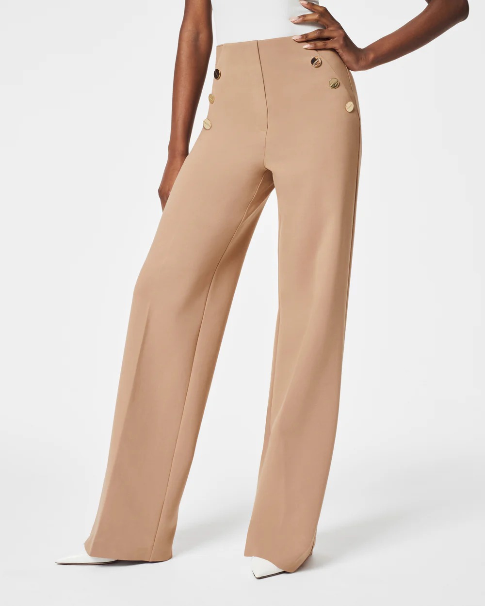 👖Tummy Control Button Wide Leg Pant