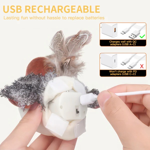 Interactive Chirping Bird Cat Toy 🐧