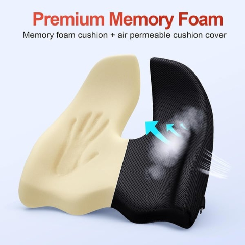 ⏰ Today Only – 49% OFF 🎁 Ergonomic Memory Foam Seat Cushion