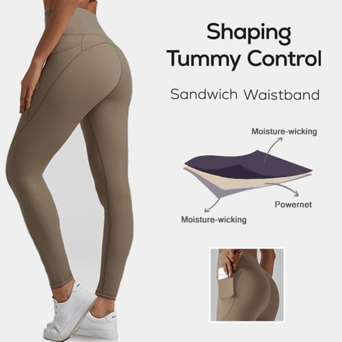 🔥Hot Sale 49% OFF🔥High Waisted Tummy Control Side Pocket Shaping Training Leggings