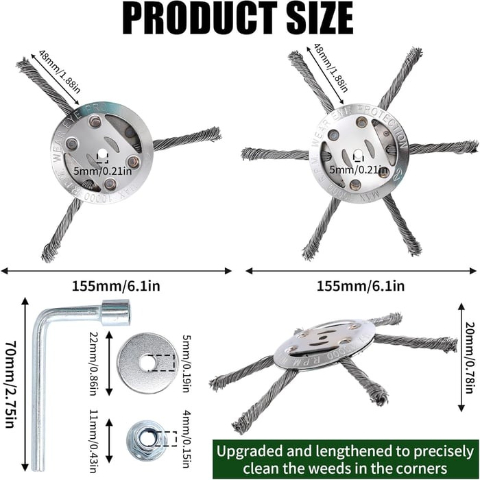 🔥BUY 2 GET 1 FREE 👨‍🌾6 inch Steel Wire Brush Cutter Trimmer Head