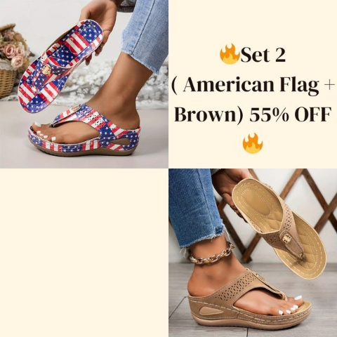 🔥Summer Best Seller🔥Women'S Patriotic Slide Sandals - Stylish American Flag Design