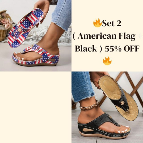 🔥Summer Best Seller🔥Women'S Patriotic Slide Sandals - Stylish American Flag Design