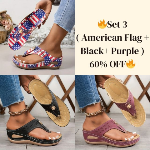 🔥Summer Best Seller🔥Women'S Patriotic Slide Sandals - Stylish American Flag Design