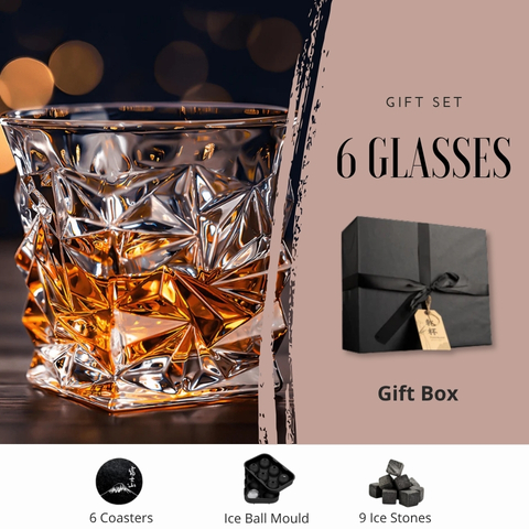 🥃 Japanese Crystal Whisky Glass Set ✨ Ultimate Gift Bundle Experience 🎁