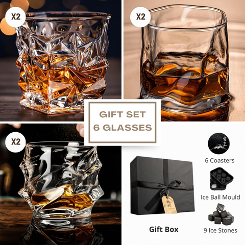 🥃 Japanese Crystal Whisky Glass Set ✨ Ultimate Gift Bundle Experience 🎁