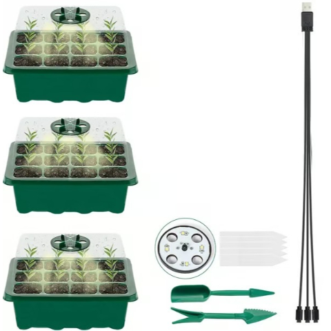 Spring Hot Sale 50% 🌱 Adjustable Humidity Seed Starter Trays with Grow Light