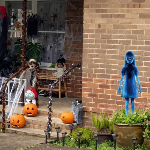 👻Halloween Haunted Twin Ghost Ground Stakes 👻 Spooky Outdoor Yard Decor