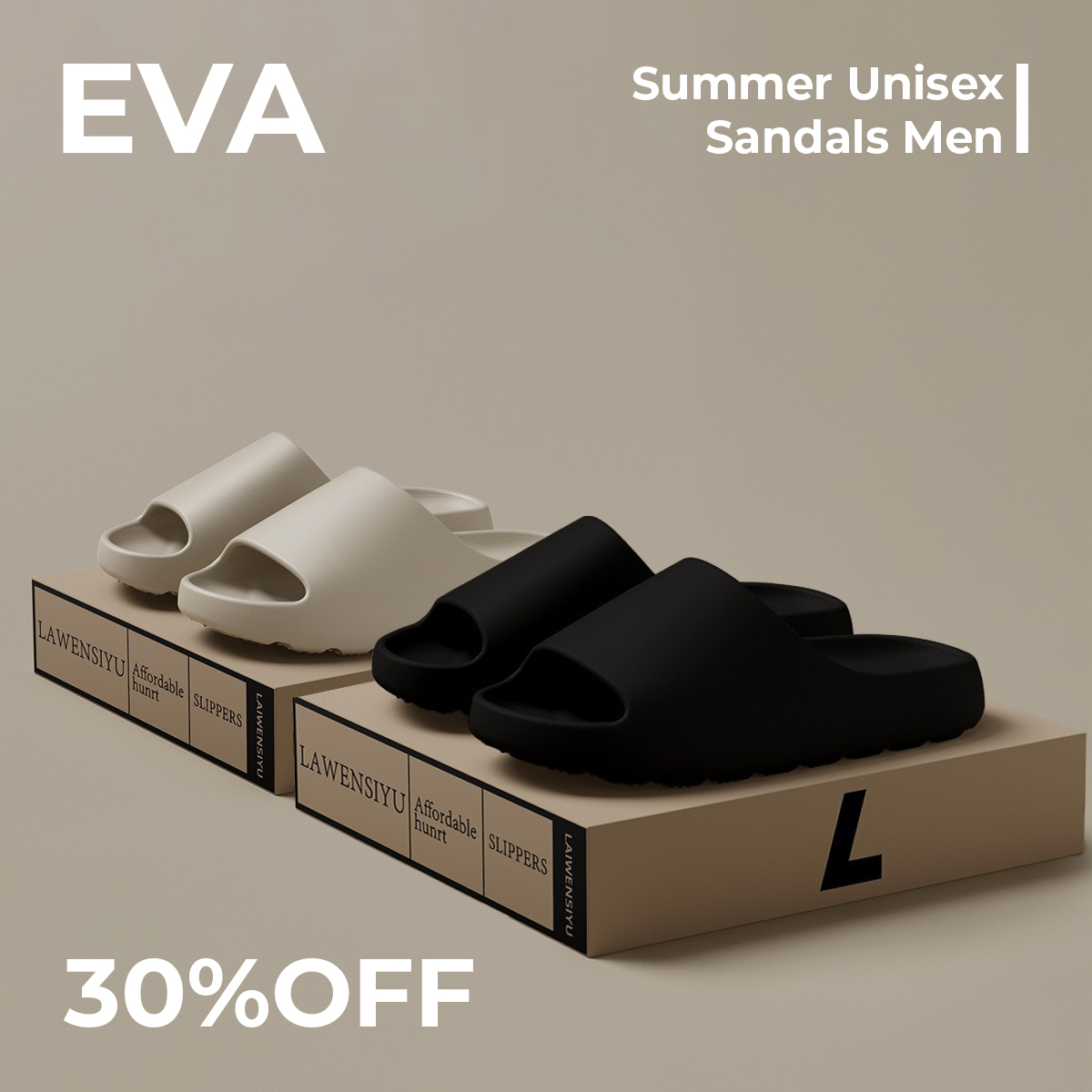 Unisex EVA Soft Slides – Lightweight, Non-slip Summer Slippers for Home & Casual Wear