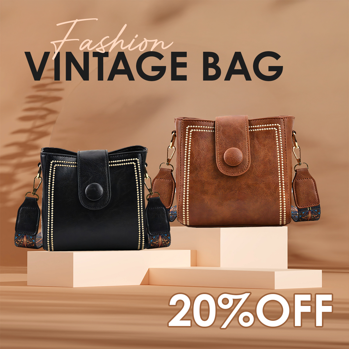 👜Vintage Fashion Bag with Adjustable Wider Shoulder Strap