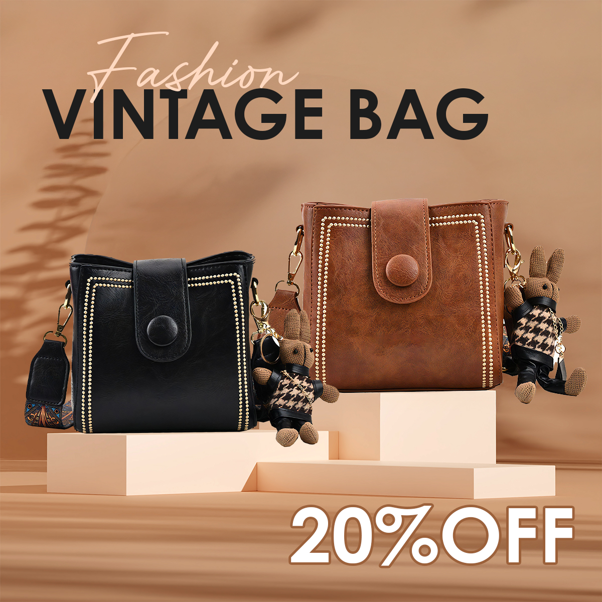 👜Vintage Fashion Bag with Adjustable Wider Shoulder Strap