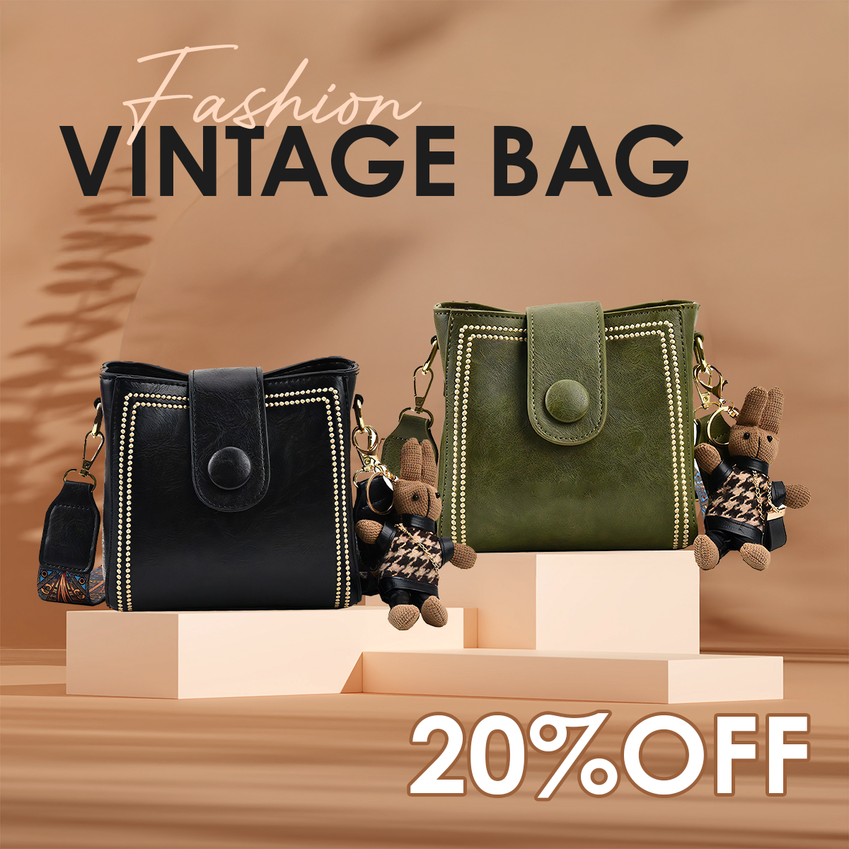 👜Vintage Fashion Bag with Adjustable Wider Shoulder Strap