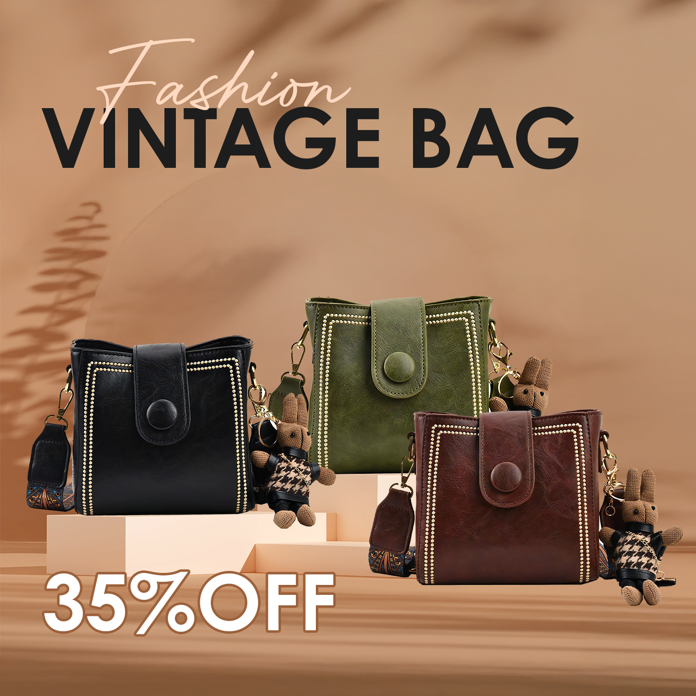 👜Vintage Fashion Bag with Adjustable Wider Shoulder Strap
