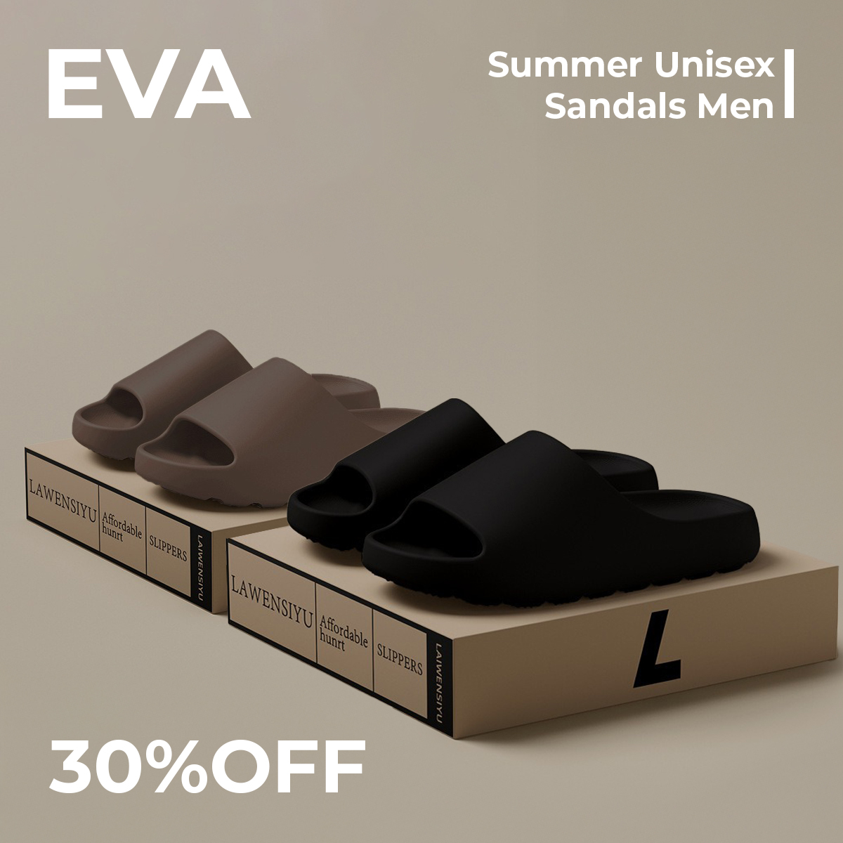 Unisex EVA Soft Slides – Lightweight, Non-slip Summer Slippers for Home & Casual Wear
