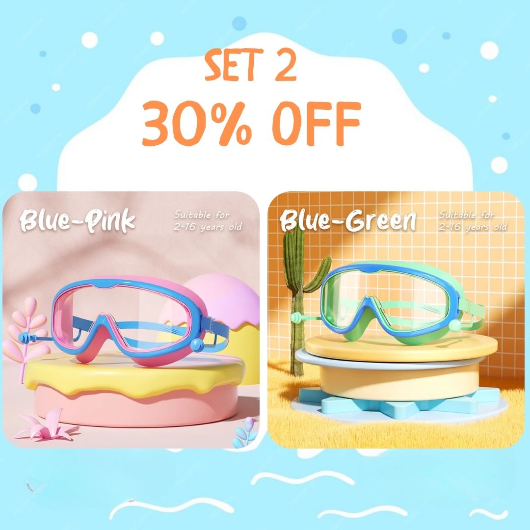 🏊‍♀️Last Day Promotion 49% OFF-🔥HD children's large frame waterproof and anti-fog swimming goggles