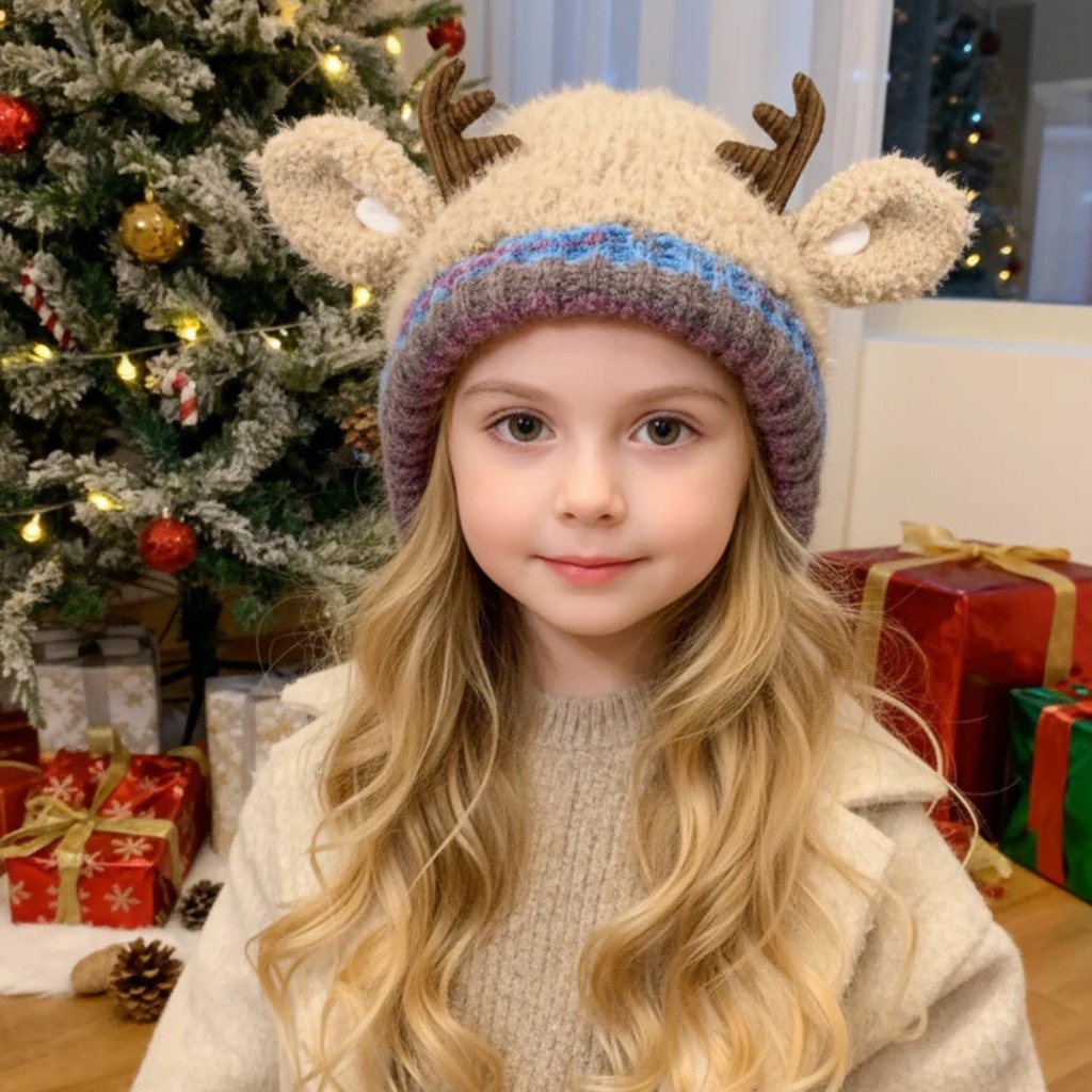 🦌🎄 Christmas Sale 49% OFF! 🧶 Original Design Handmade Festive Christmas Antler Hat  (🎁Perfect Gift)