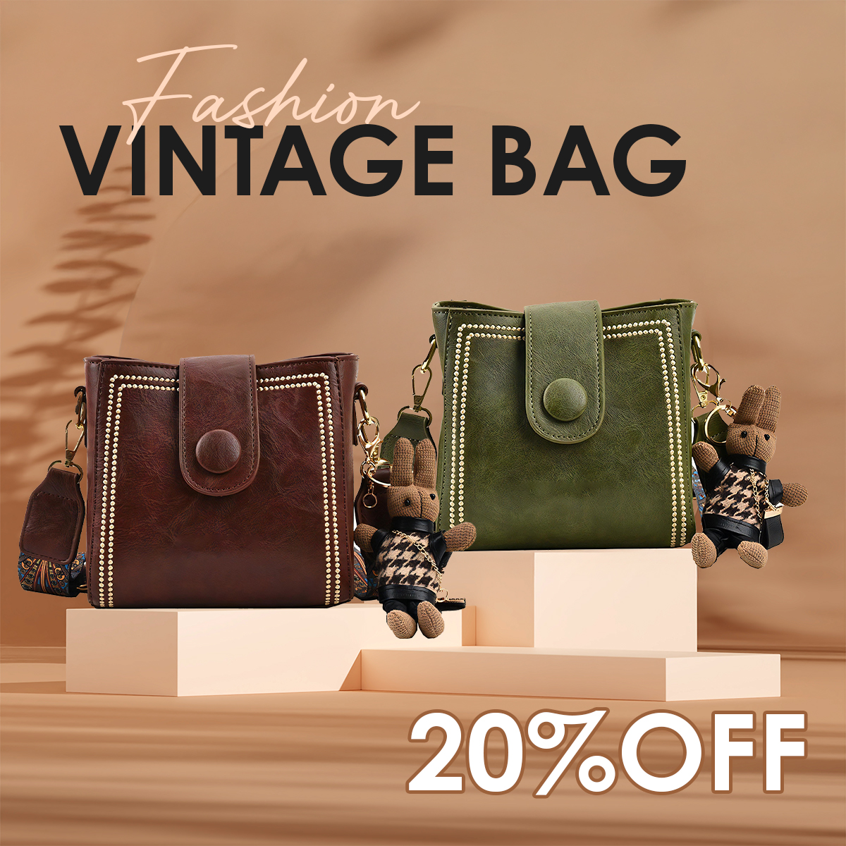 👜Vintage Fashion Bag with Adjustable Wider Shoulder Strap