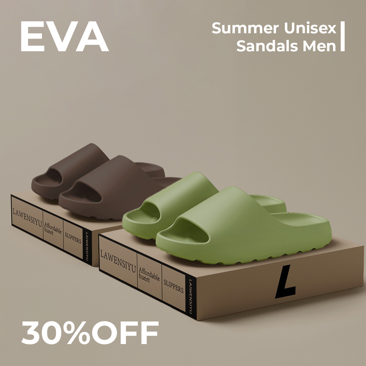 Unisex EVA Soft Slides – Lightweight, Non-slip Summer Slippers for Home & Casual Wear