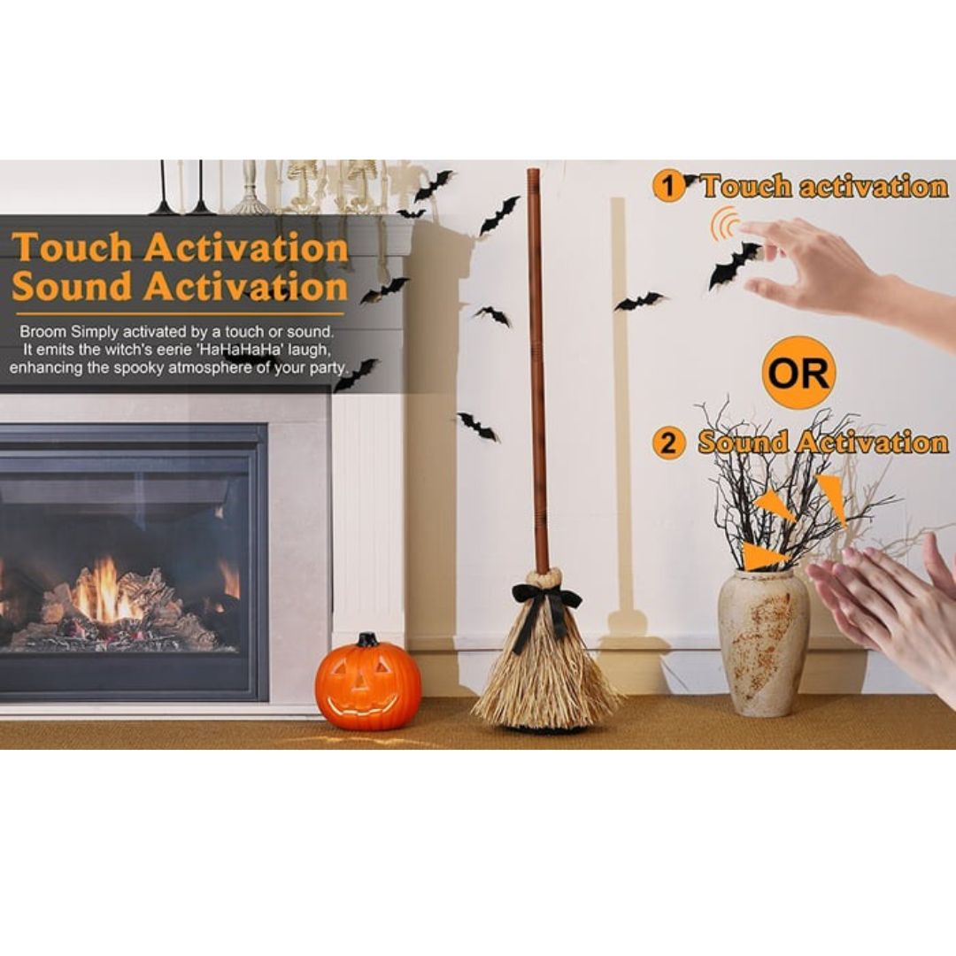 ✨Floating Witch Broom 🧹 Magical Halloween Hovering Decor