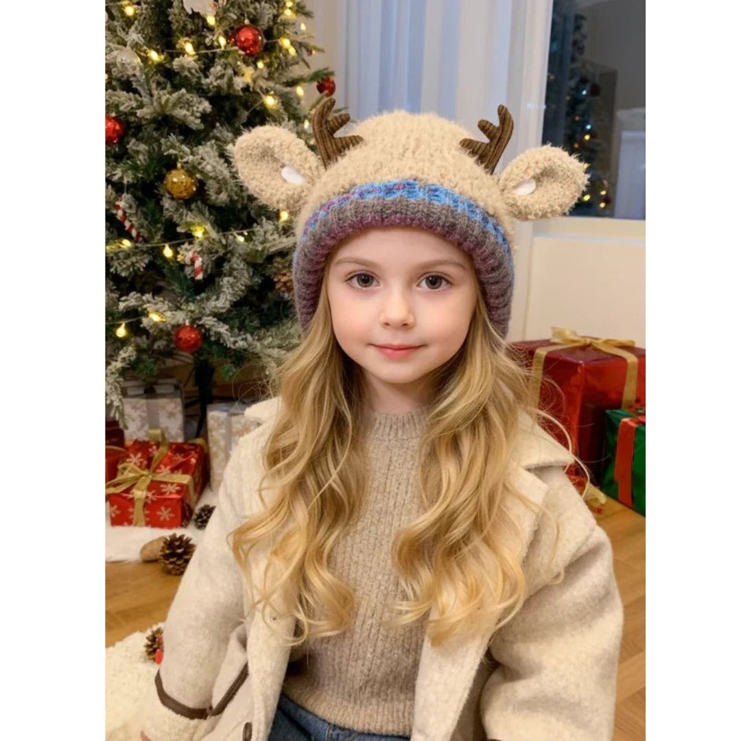 🎁🎄Christmas Sale 49% OFF! 🦌Original design Festive Christmas Antler Hat🧶