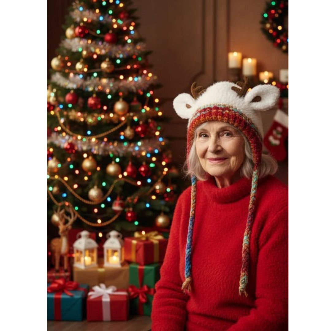 🎁🎄Christmas Sale 49% OFF! 🦌Original design Festive Christmas Antler Hat🧶