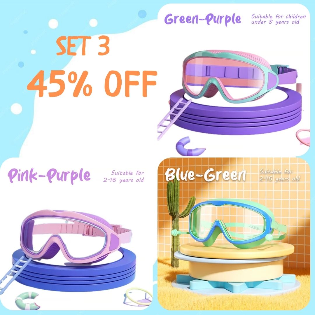 🏊‍♀️Last Day Promotion 49% OFF-🔥HD children's large frame waterproof and anti-fog swimming goggles