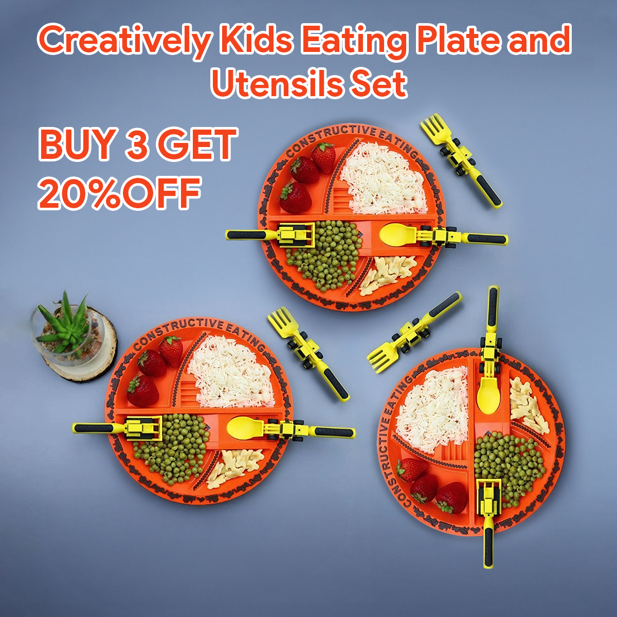 🔥LAST DAY 49% OFF - Creatively Kids Eating Plate and Utensils Set
