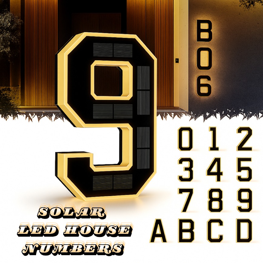 🔥 Limited Time! 🏠 Solar-Powered Waterproof LED House Numbers – Bright & Durable Outdoor Signs