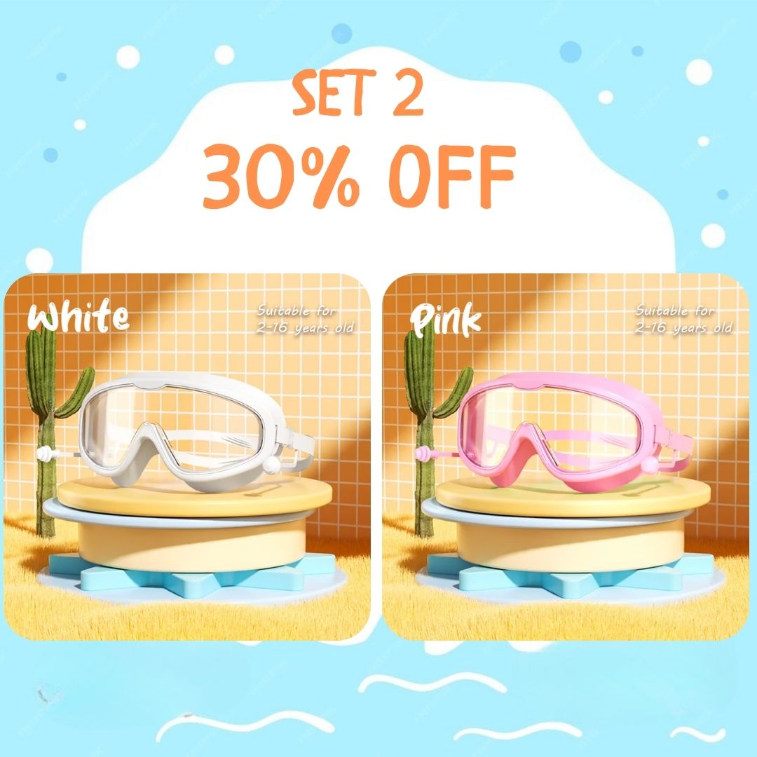 🏊‍♀️Last Day Promotion 49% OFF-🔥HD children's large frame waterproof and anti-fog swimming goggles