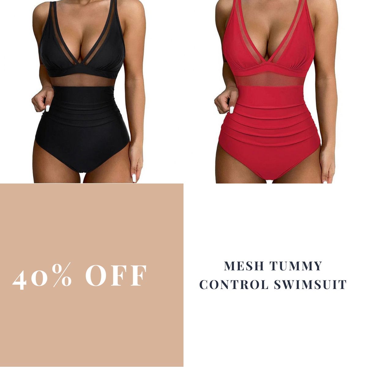 🩱Hot Sale 49% OFF👙Mesh Tummy Control Swimsuit