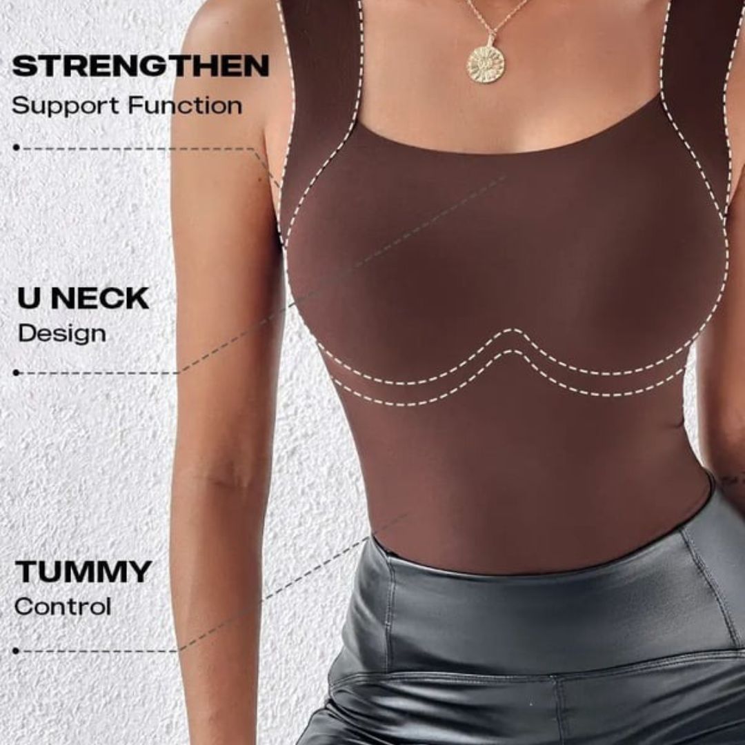 U Neck Shapewear Built-in Bra Tank ~ Flattering support with a seamless fit.