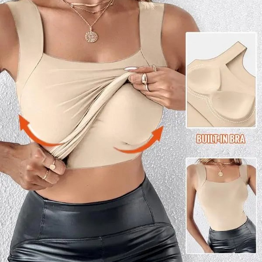 U Neck Shapewear Built-in Bra Tank ~ Flattering support with a seamless fit.